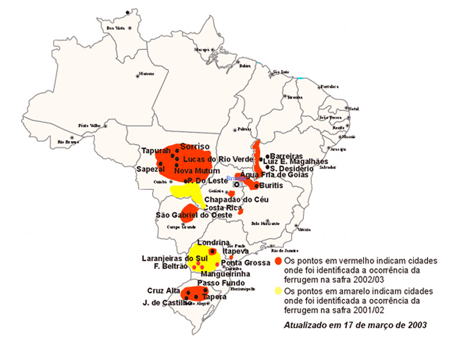 Levantamento de ocorrência da ferrugem-asiática