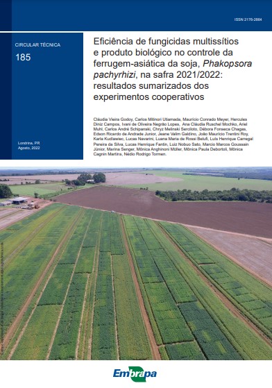 Eficiência de fungicidas multissítios e produto biológico no controle da ferrugem-asiática da soja, Phakopsora pachyrhizi, na safra 2021/2022: resultados sumarizados dos experimentos cooperativos