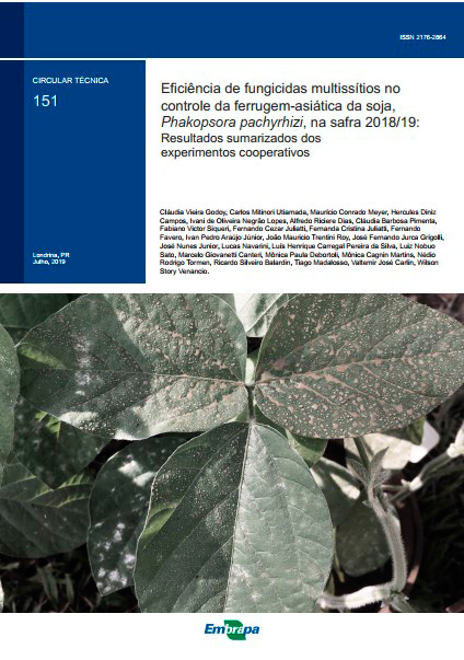 Eficiência de fungicidas multissítios no controle da ferrugem-asiática da soja, Phakopsora pachyrhizi, na safra 2018/19: Resultados sumarizados dos experimentos cooperativos