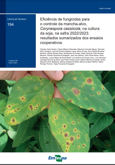 Eficiência de fungicidas para o controle da mancha-alvo, Corynespora cassiicola, na cultura da soja, na safra 2022/2023: resultados sumarizados dos ensaios cooperativos