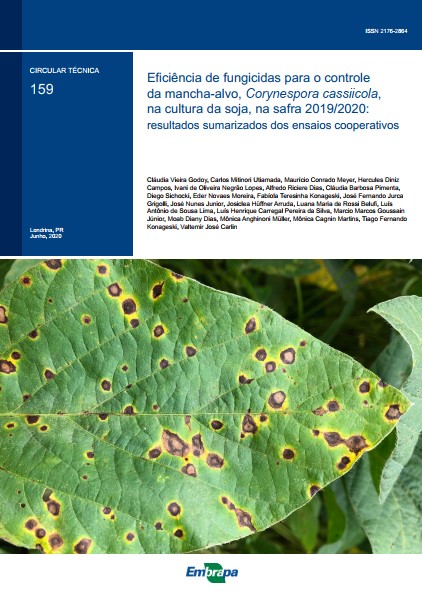 Eficiência de fungicidas para o controle da mancha-alvo, Corynespora cassiicola, na cultura da soja, na safra 2019/2020: resultados sumarizados dos ensaios cooperativos