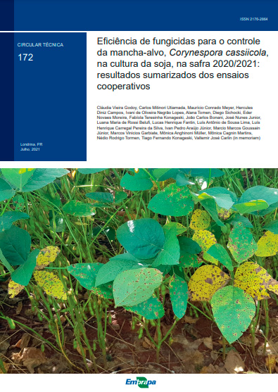 Eficiência de fungicidas para o controle da mancha-alvo, Corynespora cassiicola, na cultura da soja, na safra 2020/2021: resultados sumarizados dos ensaios cooperativos