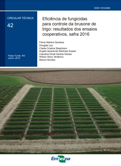 Eficiência de fungicidas para controle da brusone de trigo: resultados dos ensaios cooperativos, safra 2016