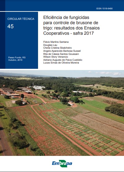 Eficiência de fungicidas para controle de brusone de trigo: resultados dos Ensaios Cooperativos - safra 2017