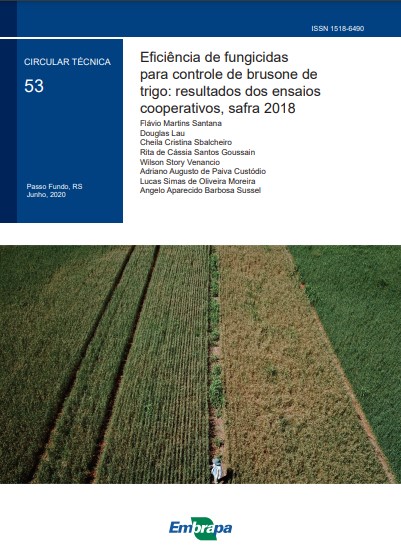 Eficiência de fungicidas para controle de brusone de trigo: resultados dos ensaios cooperativos, safra 2018