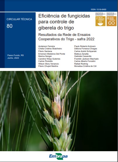 Eficiência de fungicidas para controle de giberela do trigo: resultados da Rede de Ensaios Cooperativos do Trigo - safra 2022