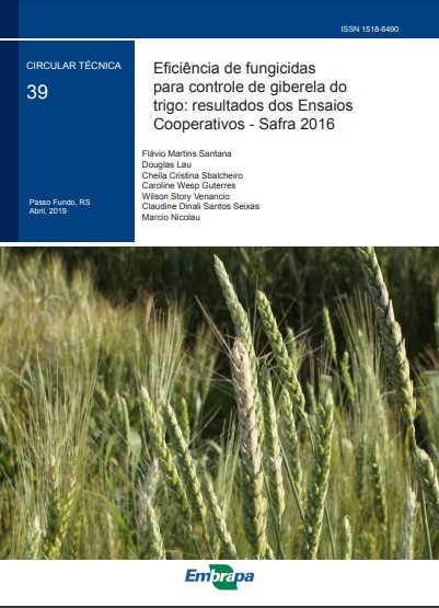 Eficiência de fungicidas para controle de giberela do trigo: resultados dos Ensaios Cooperativos - Safra 2016