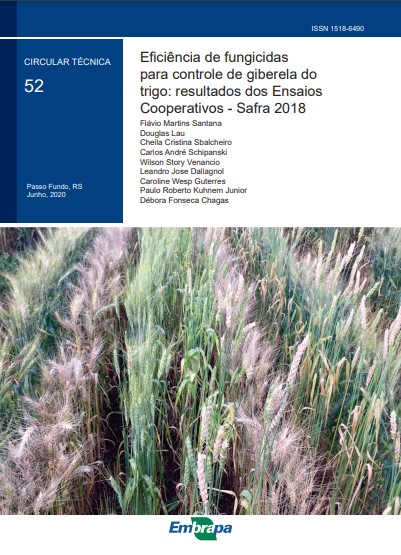 Eficiência de fungicidas para controle de giberela do trigo: resultados dos Ensaios Cooperativos - Safra 2018
