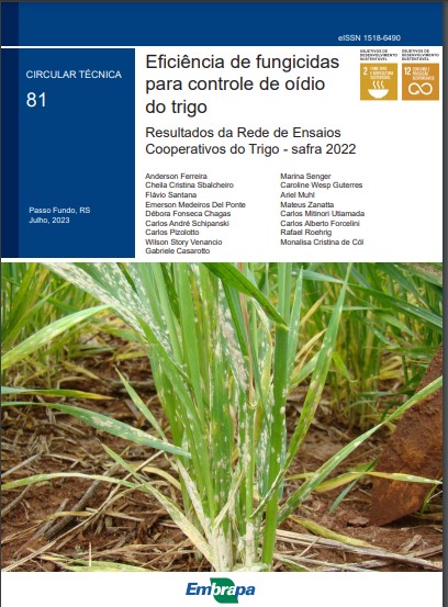 Eficiência de fungicidas para controle de oídio do trigo: resultados da Rede de Ensaios Cooperativos do Trigo - safra 2022