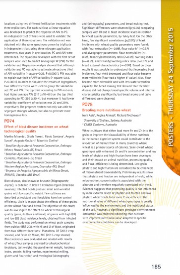 Effect of blast disease incidence on wheat technological quality