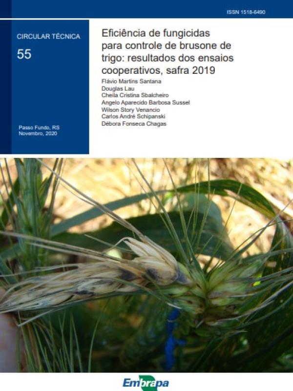 Eficiência de fungicidas para controle de brusone de trigo: resultados dos ensaios cooperativos, safra 2019